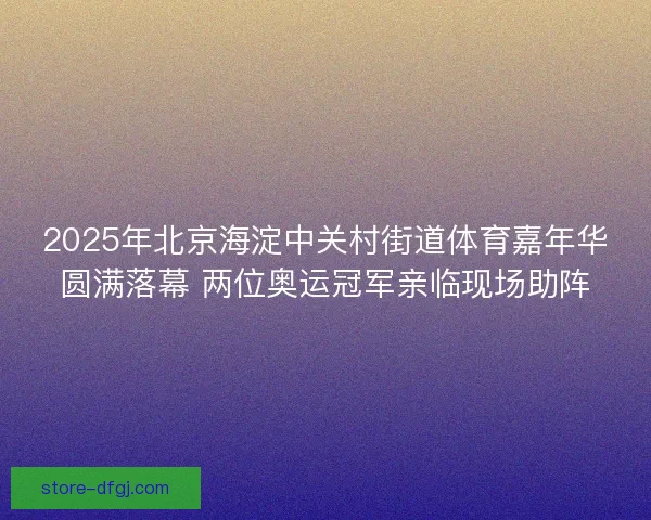 2025年北京海淀中关村街道体育嘉年华圆满落幕 两位奥运冠军亲临现场助阵